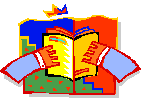 Graphic of a multicolored block with arms and a crown reading a book.
